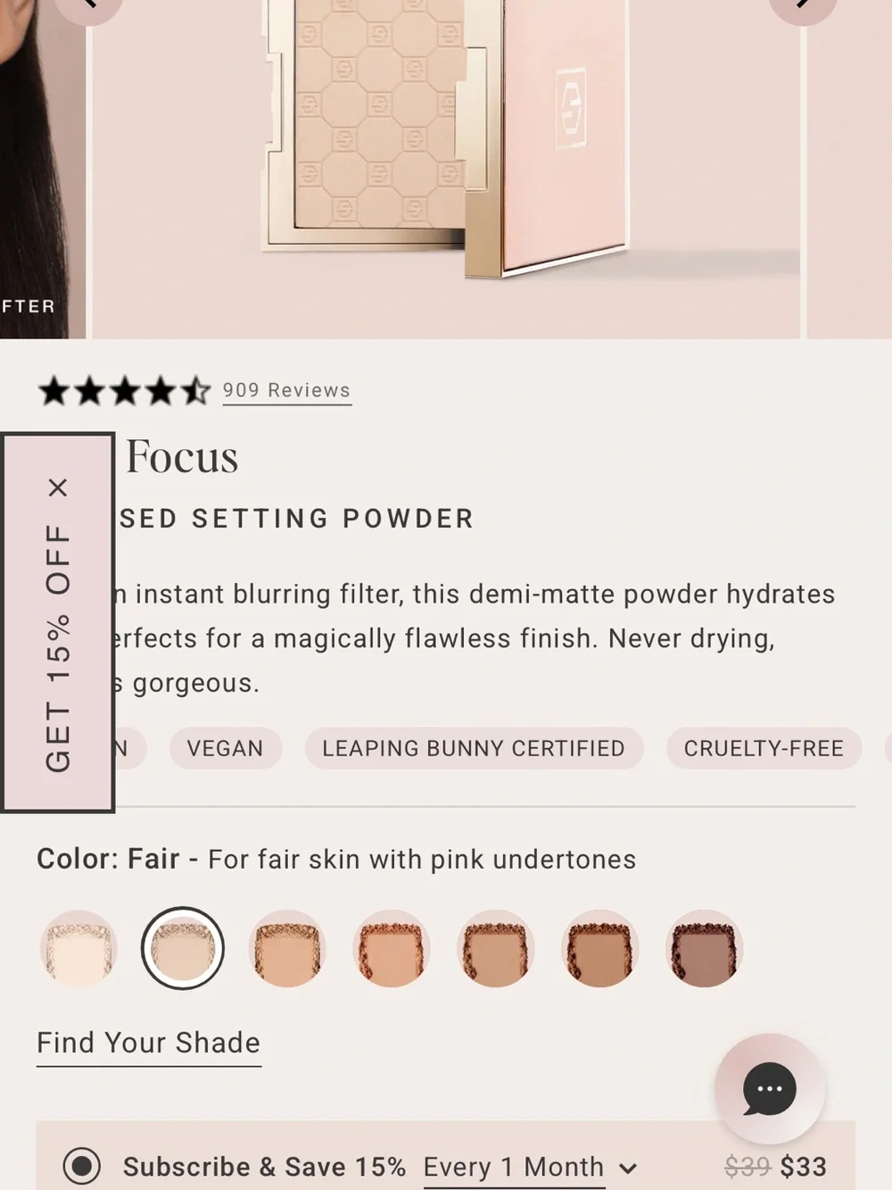 Jouer soft focus and hydrate setting powder light used once
